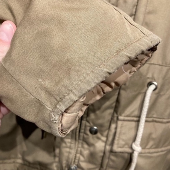 Vintage Brown Oversized utility coat with quilted inside & hood - Picture 11 of 15